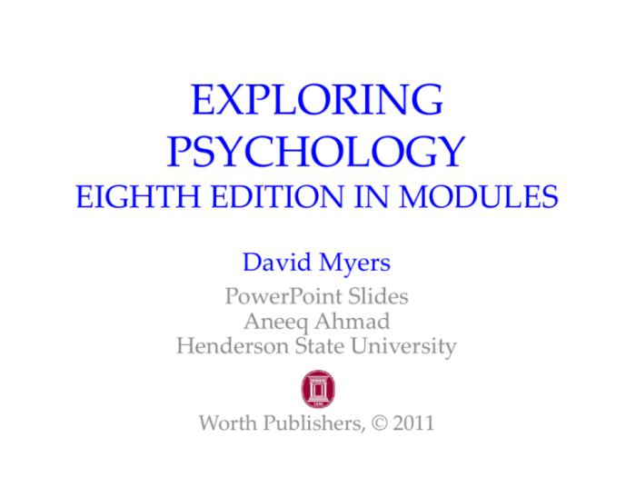 Exploring psychology 12th edition david myers